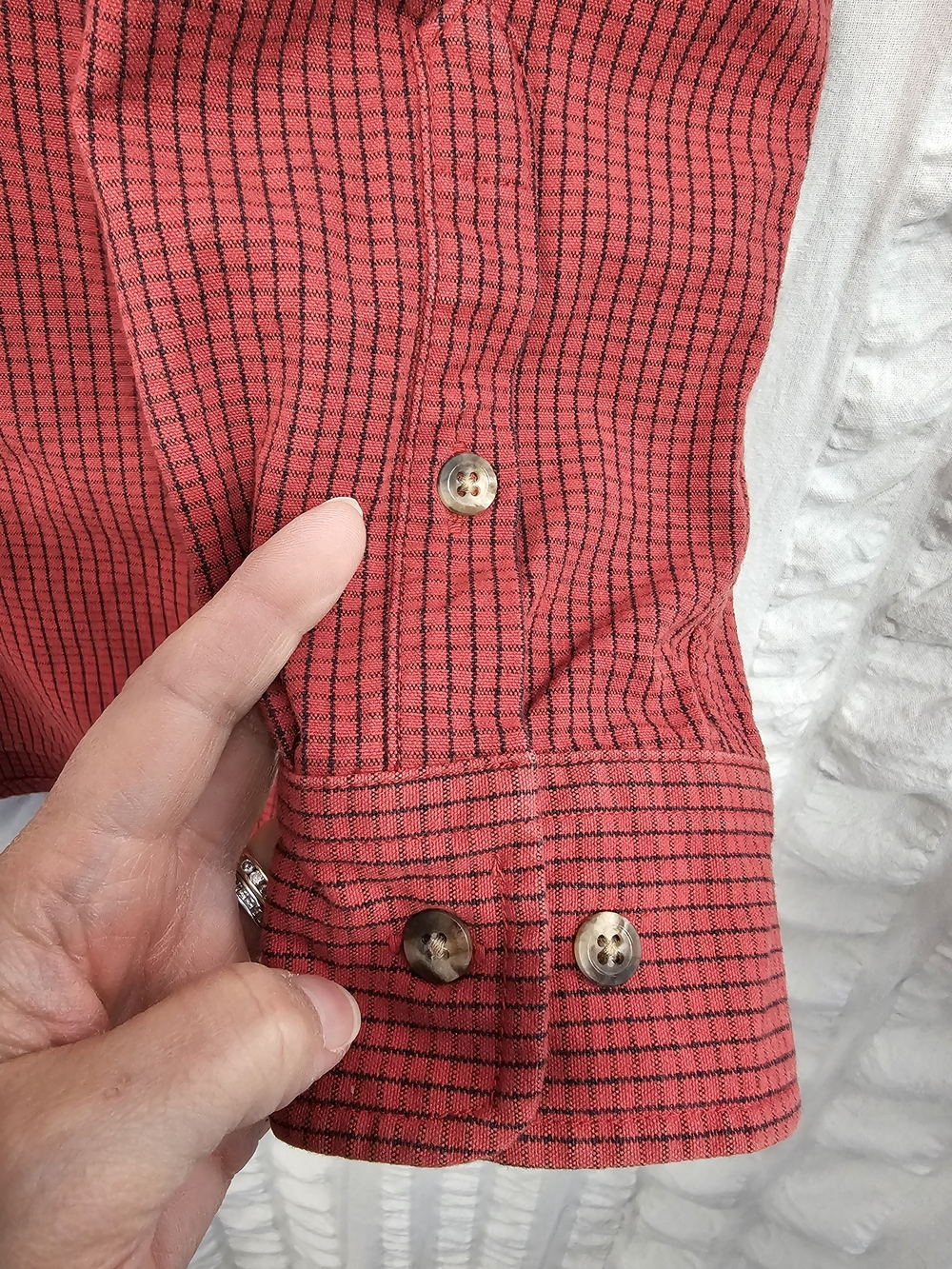 Tyndale Flame Resistant Work Shirt Men's Red Plaid Long Sleeve Button-Down - Picture 4 of 12